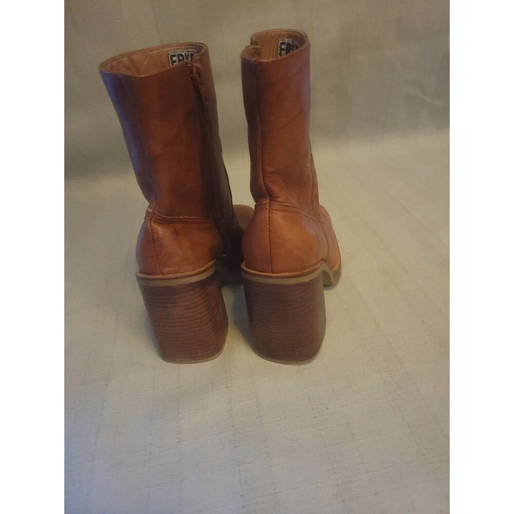 Vintage Rare Y2K Frye Karma Zip Brown Size 8 Patina Leather - Picture 8 of 11